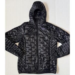 PATAGONIA Micro Puff - Women's Jacket - Black Quilted Full Zip Insulated - Large